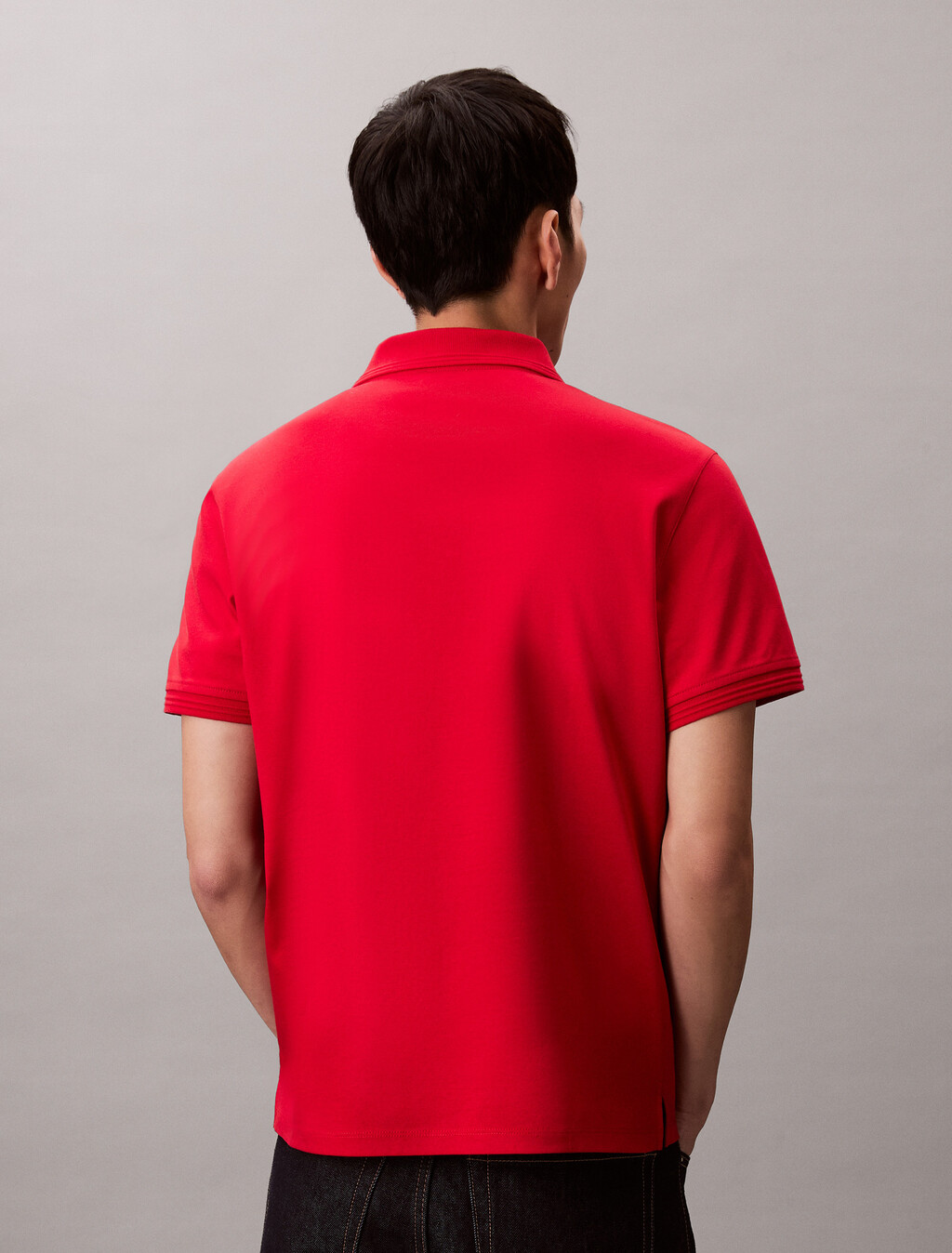 Lunar New Year CK Emblem Slim Polo, Pantone Red, hi-res