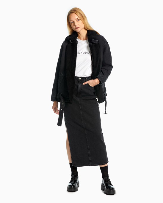 Oversized Sherpa Denim Jacket