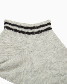 MEN'S LOGO LOW CUT SOCKS, DARK GREY BLK, hi-res