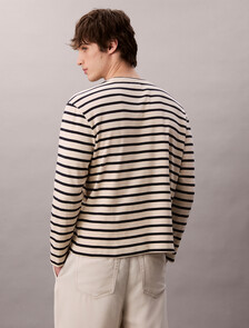 Compact Rib Stripe Easy Tee, Bone White, hi-res