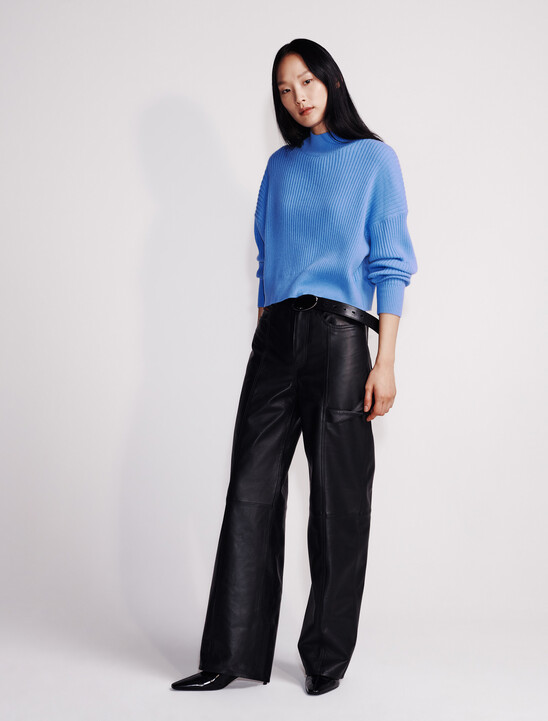 Cropped Cashmere Crewneck Sweater