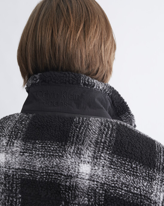 Shadow Plaid Sherpa Jacket