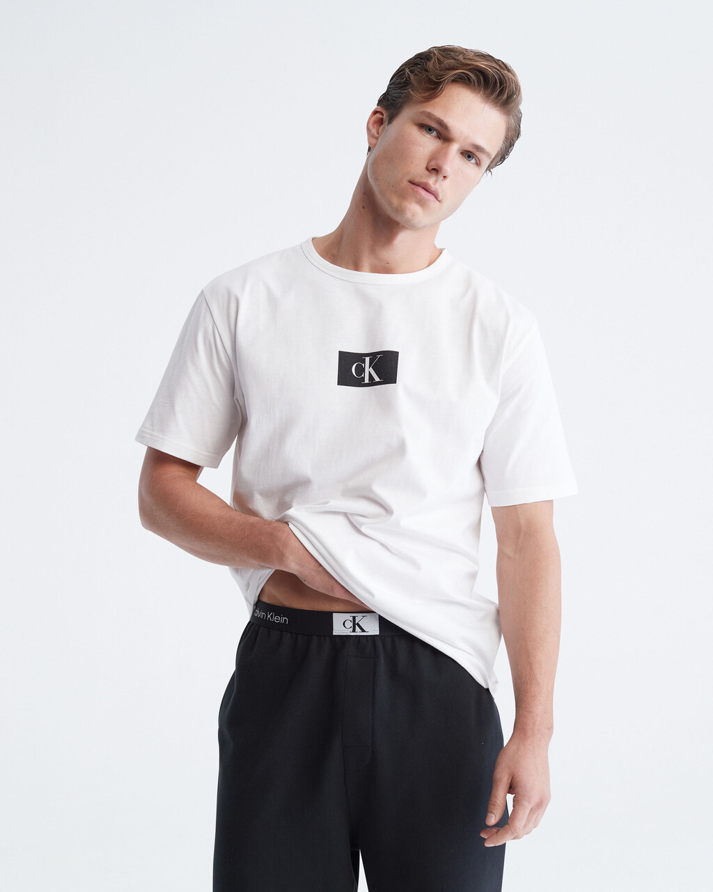 Calvin Klein 1996 Sleep Crew Neck Tee, White, hi-res