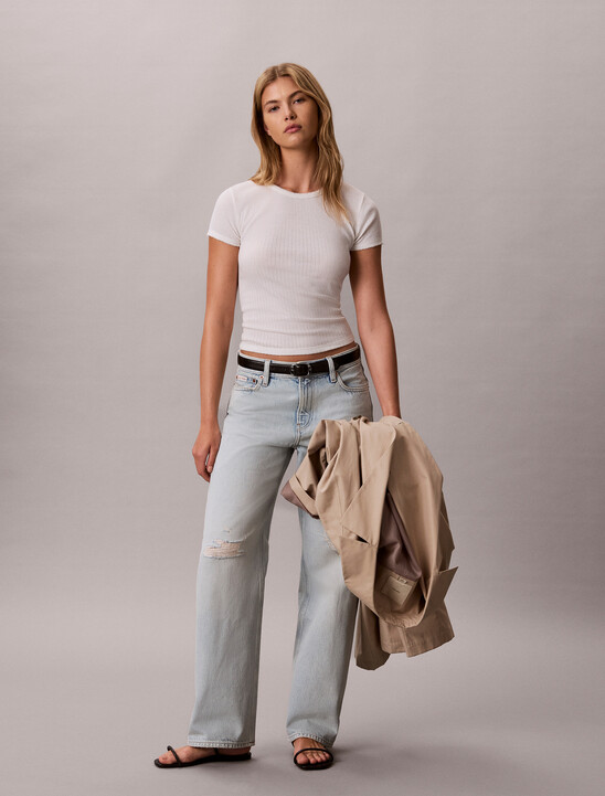 90's Straight Distressed Jeans