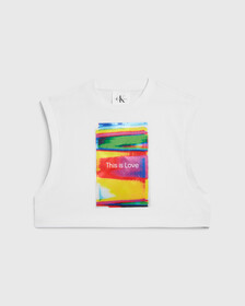 Pride Unisex Printed Tank Top, BRIGHT WHITE, hi-res