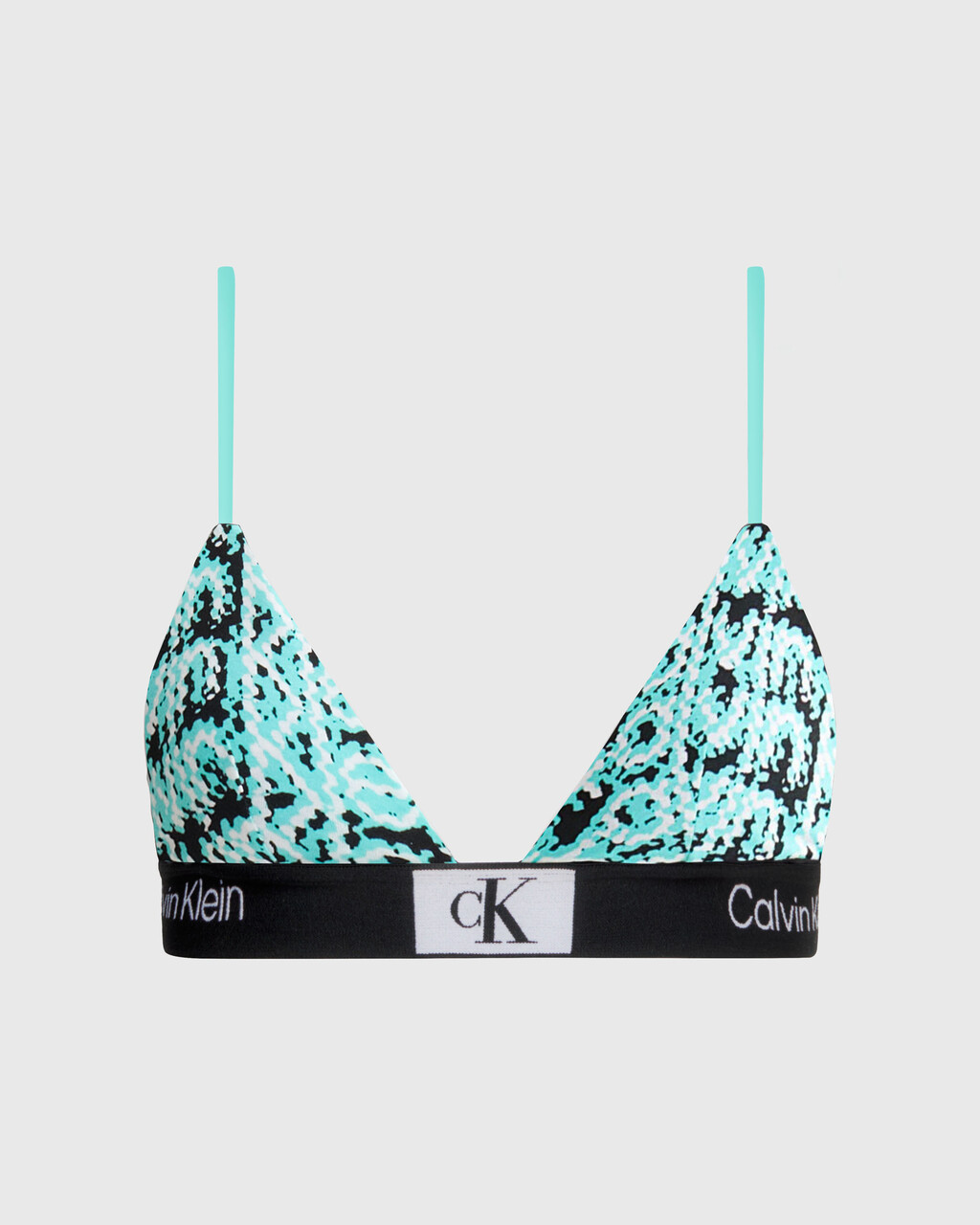 Calvin Klein 1996 Lightly Lined Triangle Bra, LAYERED WAVY LOGO PRINT+FRESH PEPPERMINT, hi-res