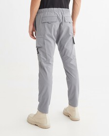 MONOLOGO BADGE CARGO PANTS, Overcast Grey, hi-res