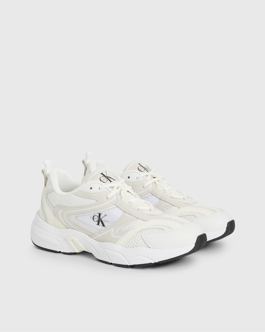 SUEDE AND MESH TRAINERS