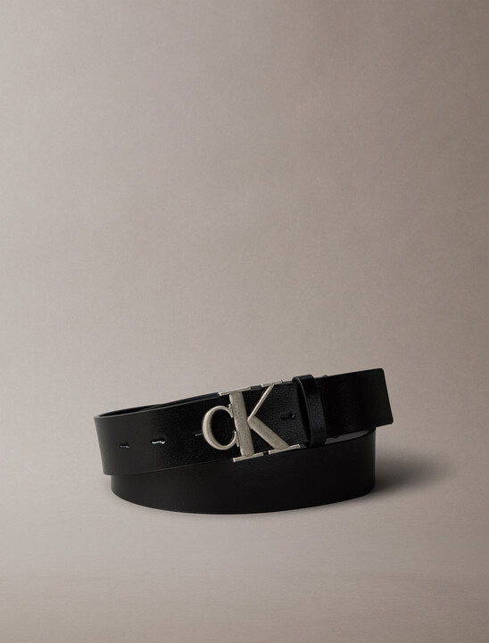 CK Buckle Tumbled Leather Belt