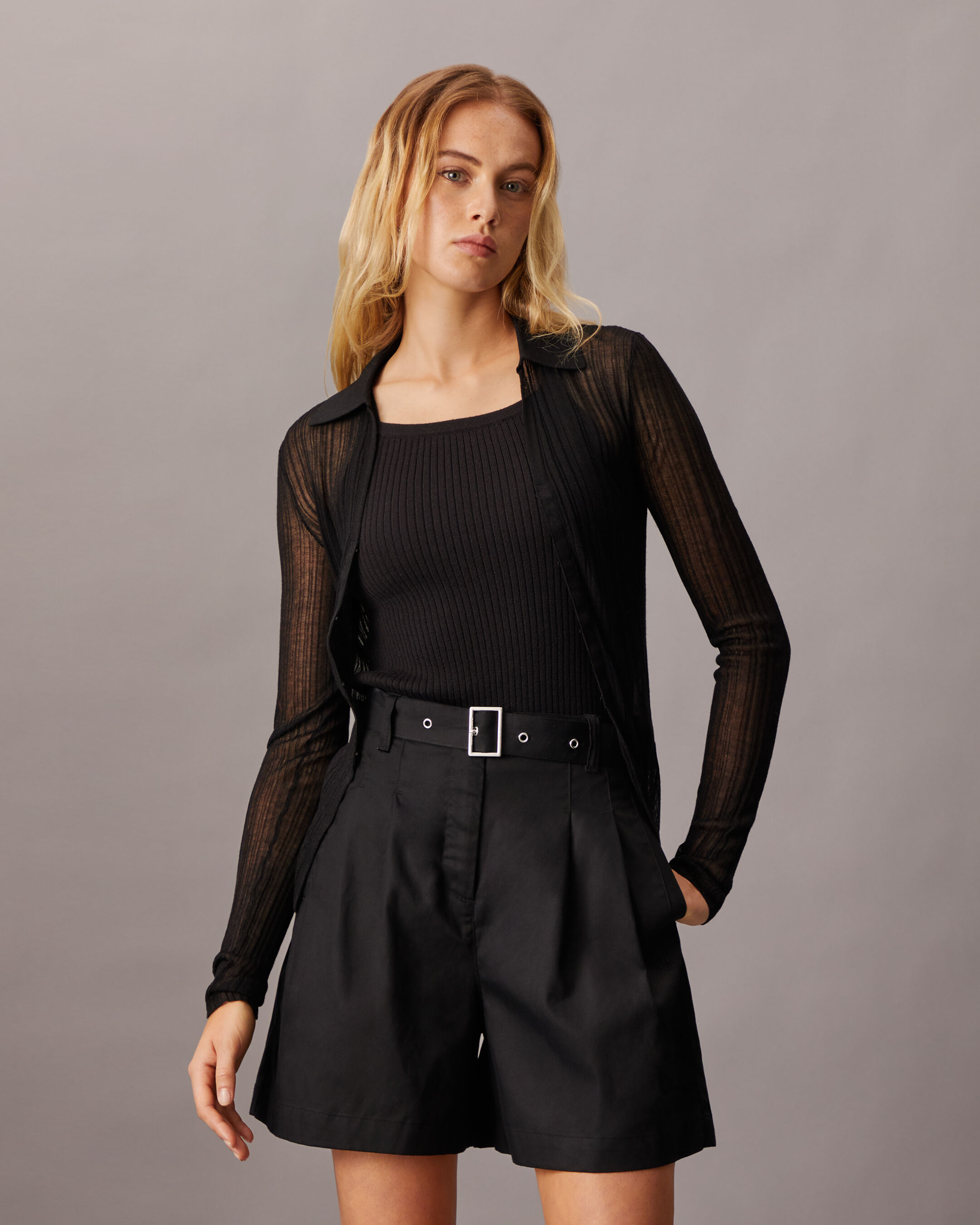2 in 1 Polo Cardigan black Calvin Klein Singapore