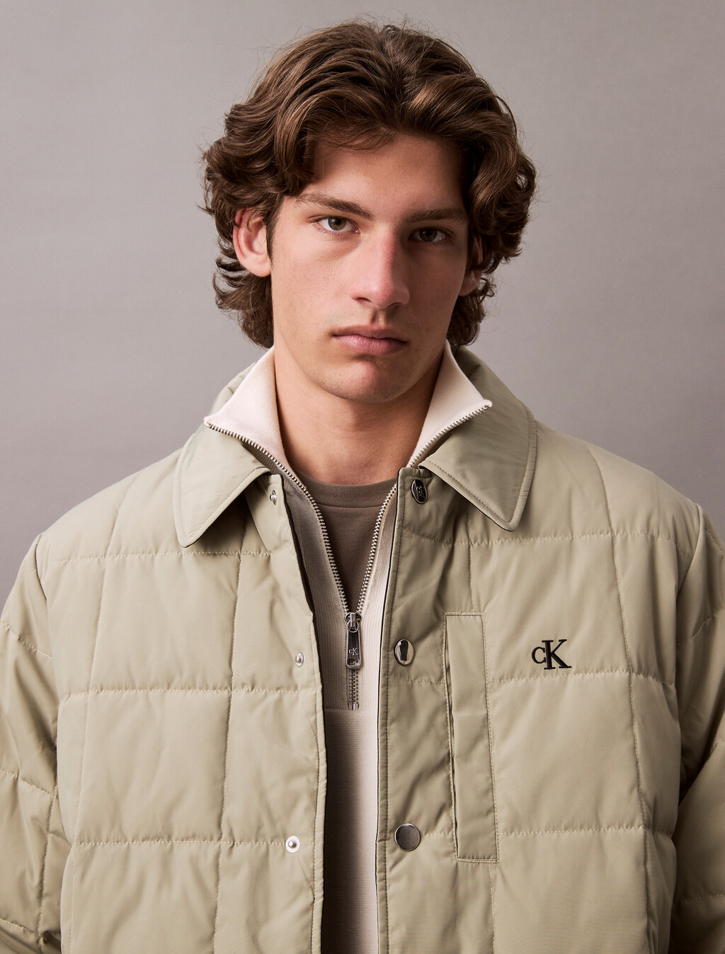 Reversible Puffer Shirt Jacket, Black / Tea, hi-res