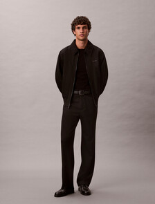 Stretch Cotton Slim Tee, Black, hi-res