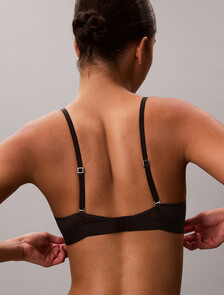 Demi T-shirt Bra - Microfibre Lace, Black, hi-res