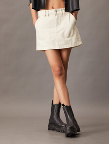 Denim Utility Skirt, SOFT BONE, hi-res