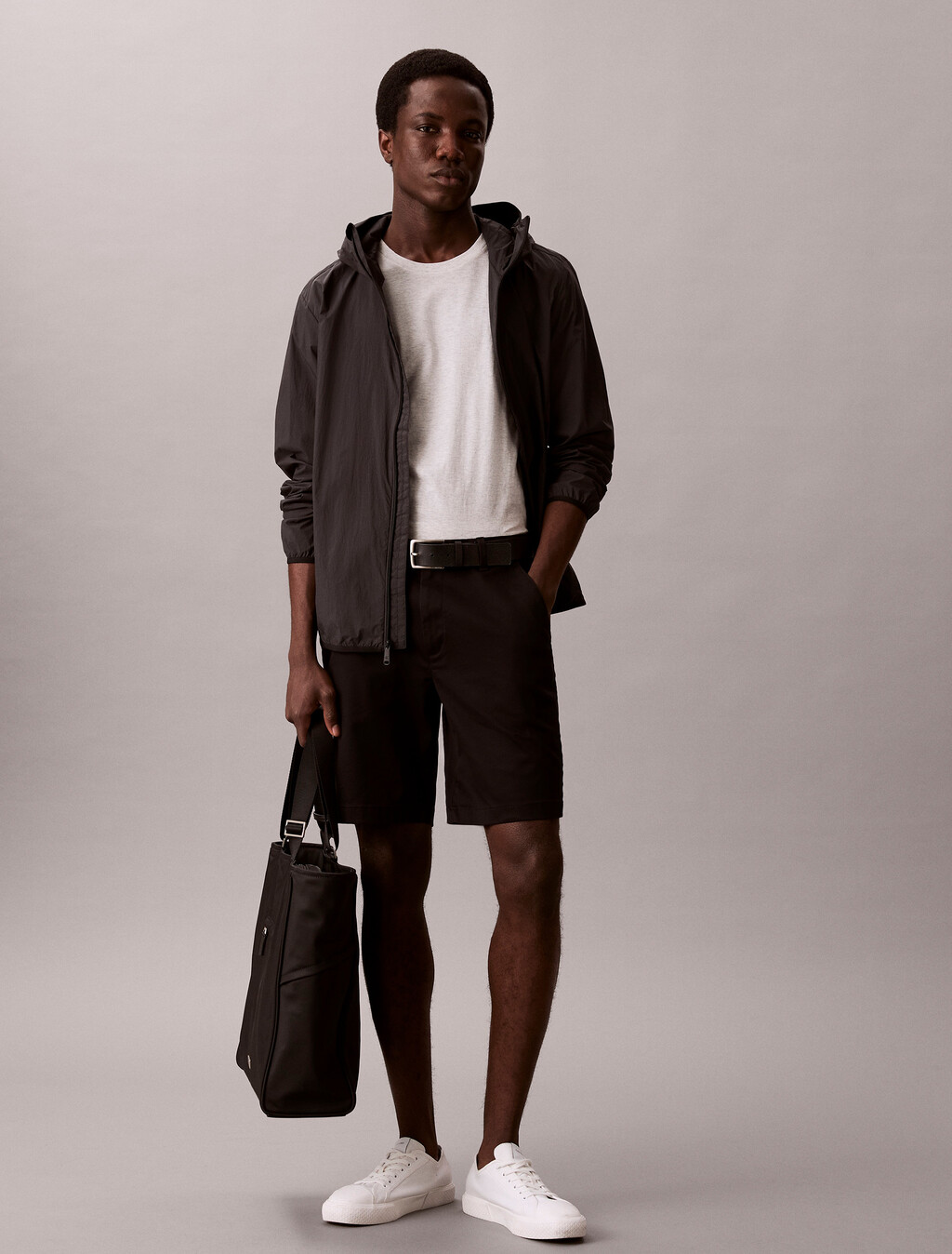 Refined Stretch Chino Short, Black, hi-res