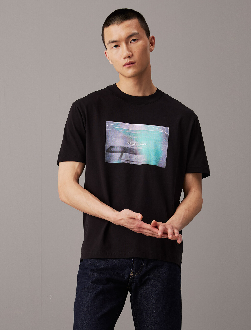 Relaxed Graphic Print T-shirt, Ck Black, hi-res
