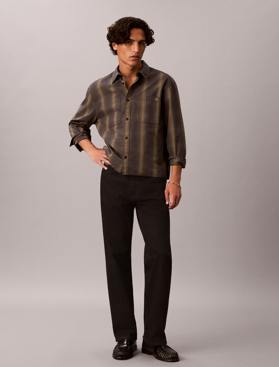90s Check Poplin Relaxed Overshirt