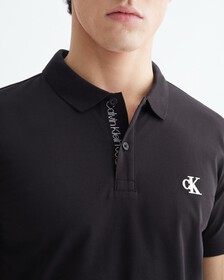 SLIM LOGO PLACKET POLO, Ck Black, hi-res
