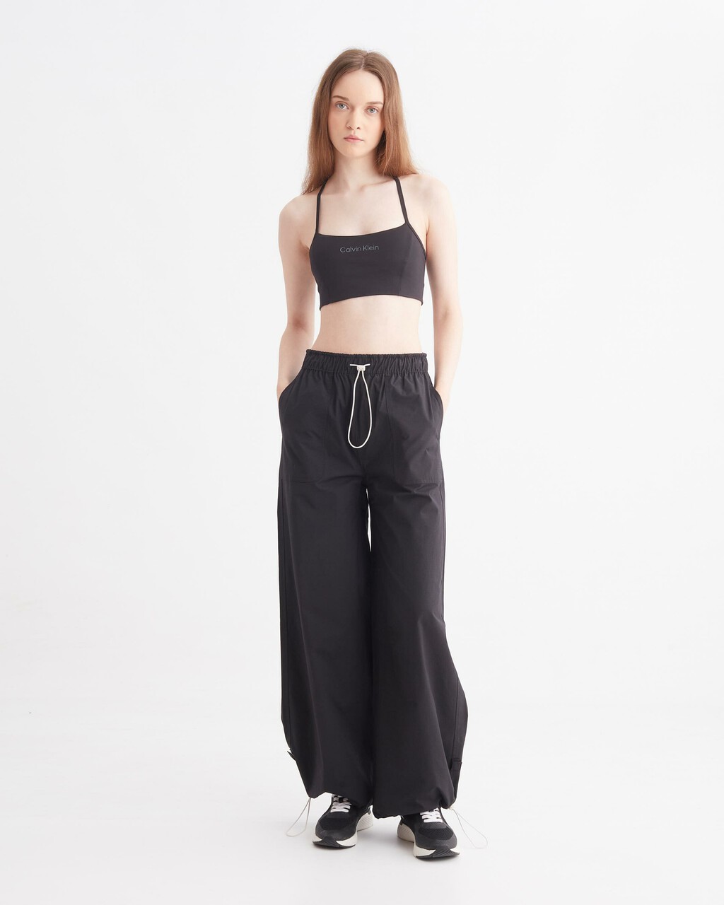 WATER-REPELLENT WIDE LEG TROUSERS, BLACK BEAUTY, hi-res