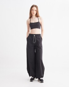 WATER-REPELLENT WIDE LEG TROUSERS, BLACK BEAUTY, hi-res