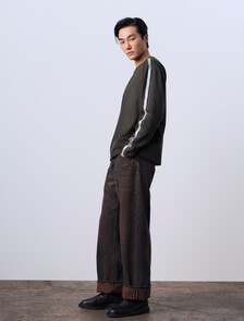 Jung Kook for Calvin Klein Racing Stripe Relaxed T-Shirt, Peat, hi-res