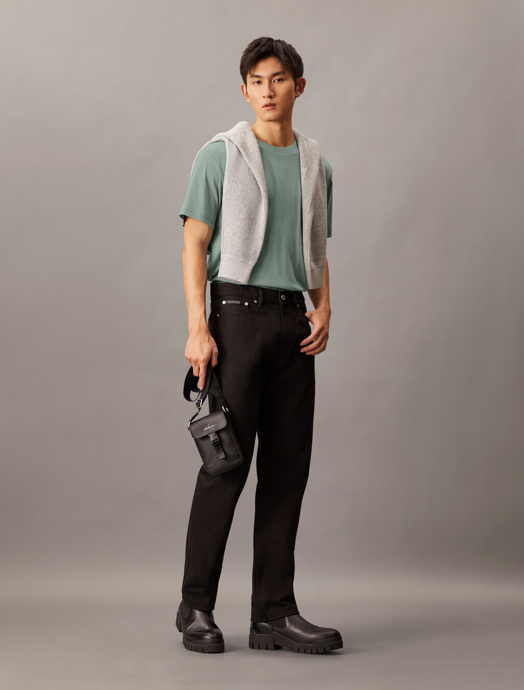 UV Protect Smooth Cotton Tee, Lead, hi-res