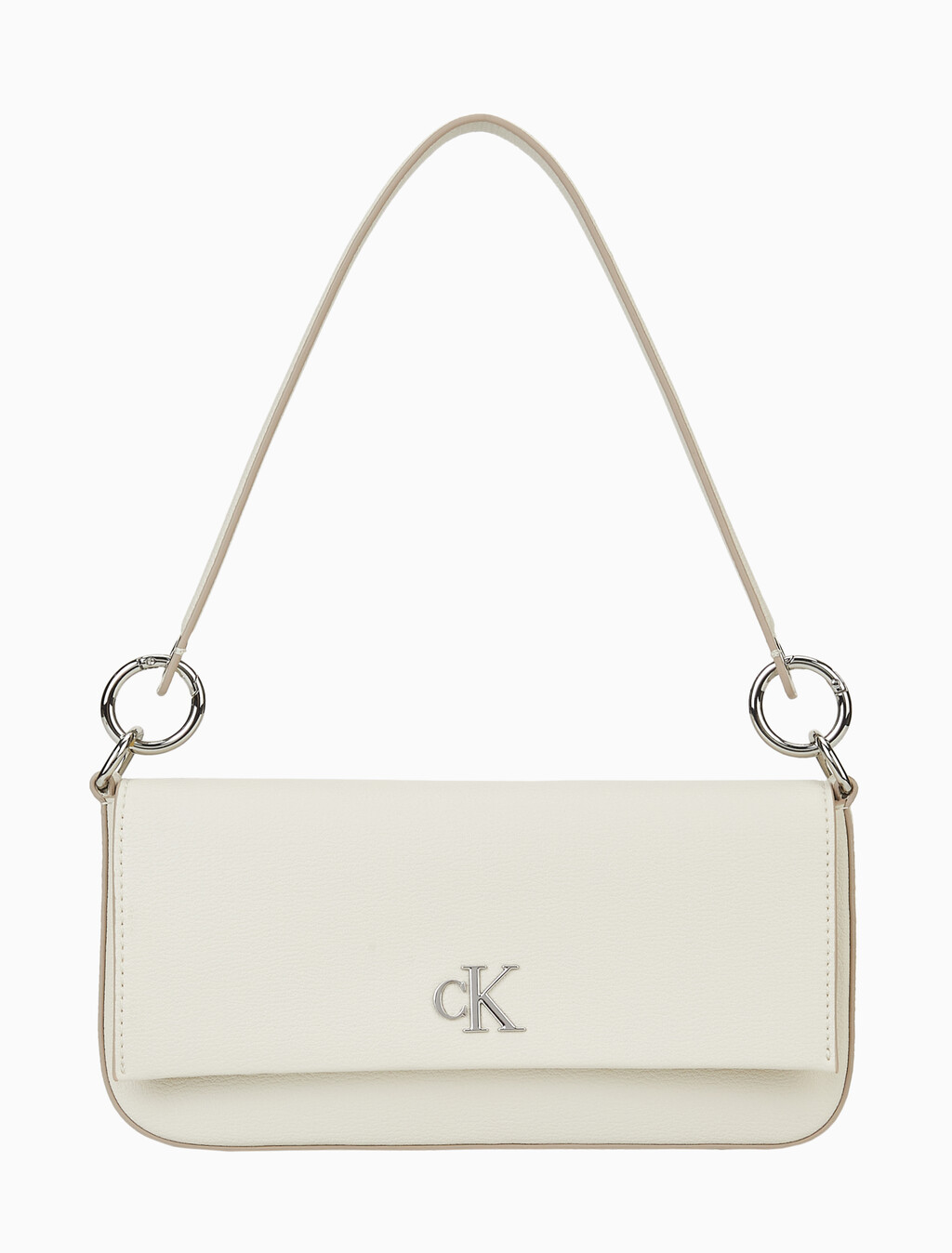 Minimal Monogram Flap Shoulder Bag, Chalk, hi-res