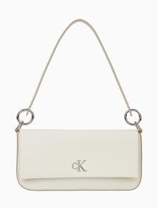 Minimal Monogram Flap Shoulder Bag, Chalk, hi-res