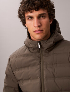 Packable Embossed Logo Quilted Puffer Jacket, Beluga, hi-res