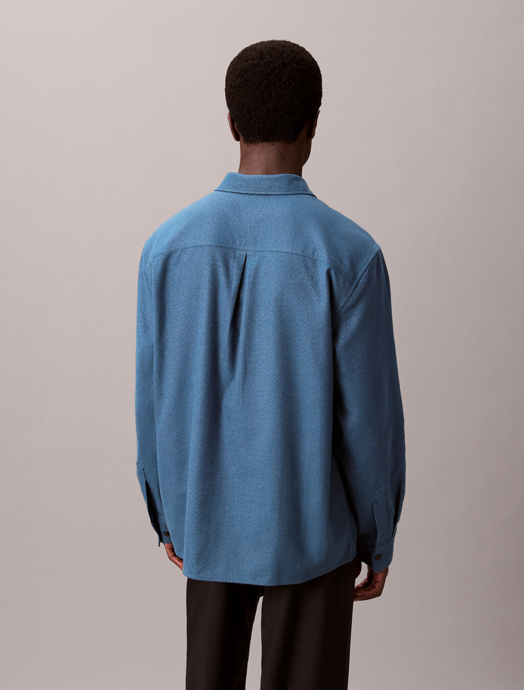 Melange Flannel Relaxed Button-Down Shirt, Wild Wind, hi-res