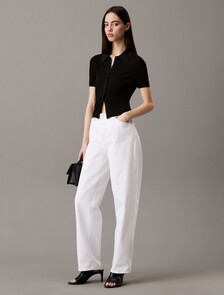 Silky Cropped Baby Polo Shirt, Black, hi-res