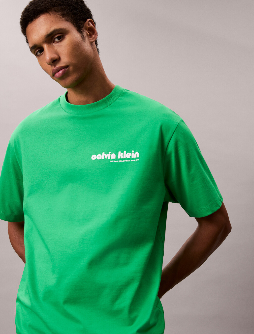 Calvin Klein Logo Relaxed Tee, Blossom Green, hi-res