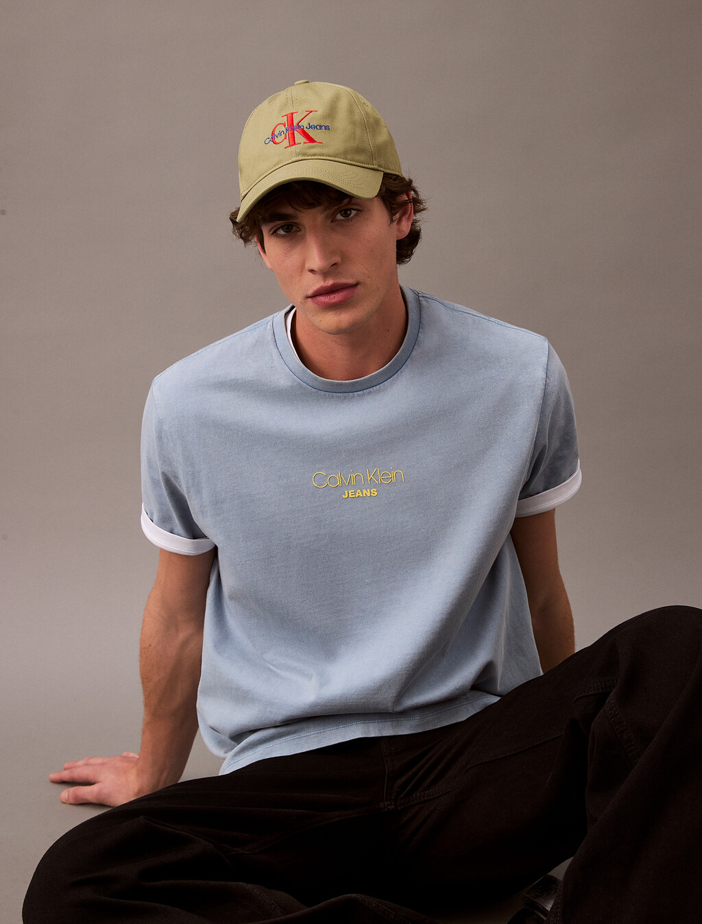 Acid Wash Logo T-shirt, Faded Denim, hi-res