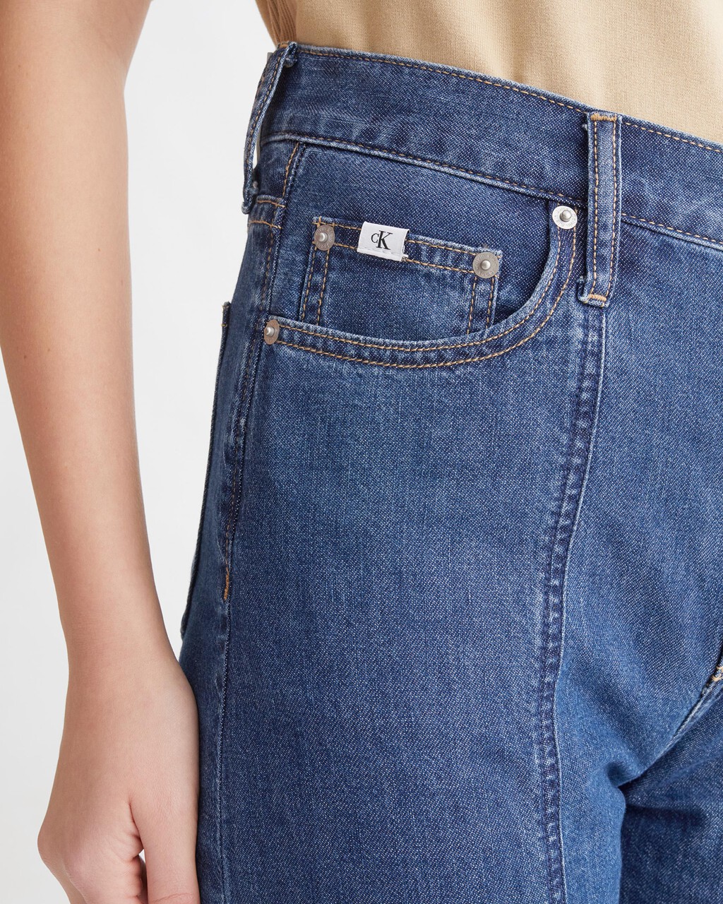 SUMMER TENCEL HIGH RISE WIDE LEG JEANS, Med Front Seam, hi-res