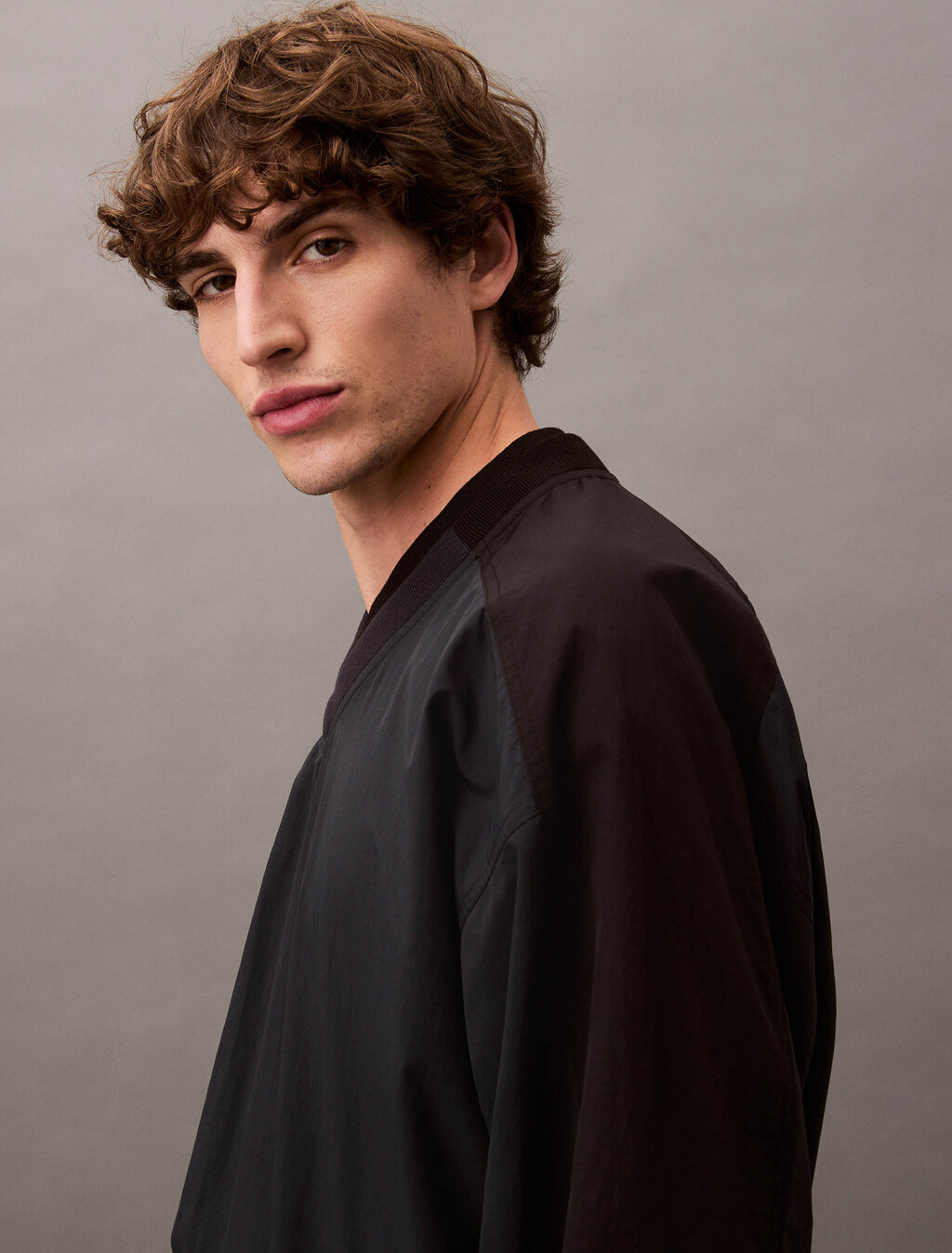 Double V-Neck Sweater, Vulcan, hi-res