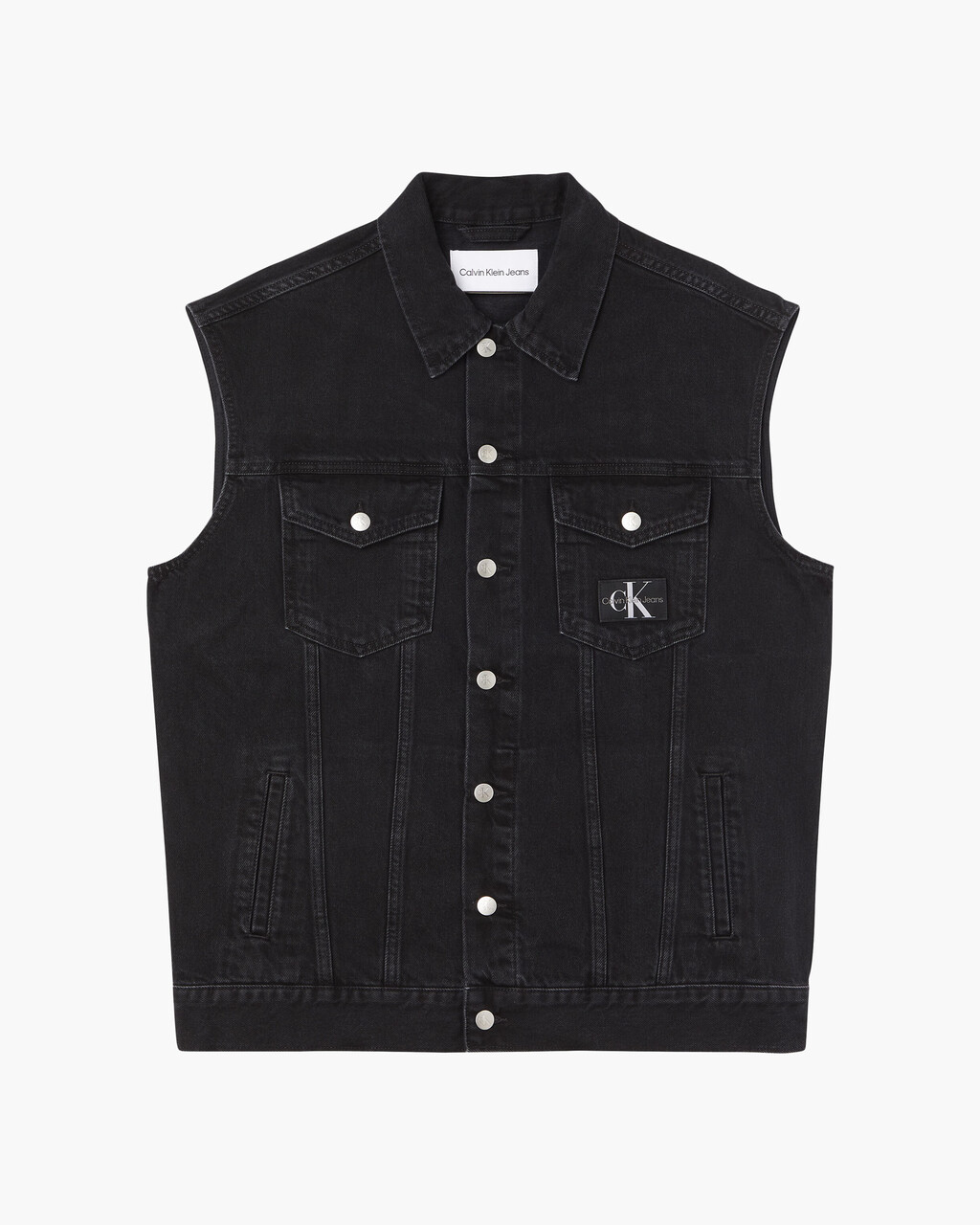 OVERSIZED DENIM VEST, Denim Black, hi-res