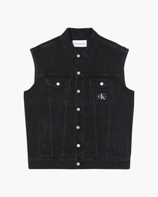 OVERSIZED DENIM VEST, Denim Black, hi-res