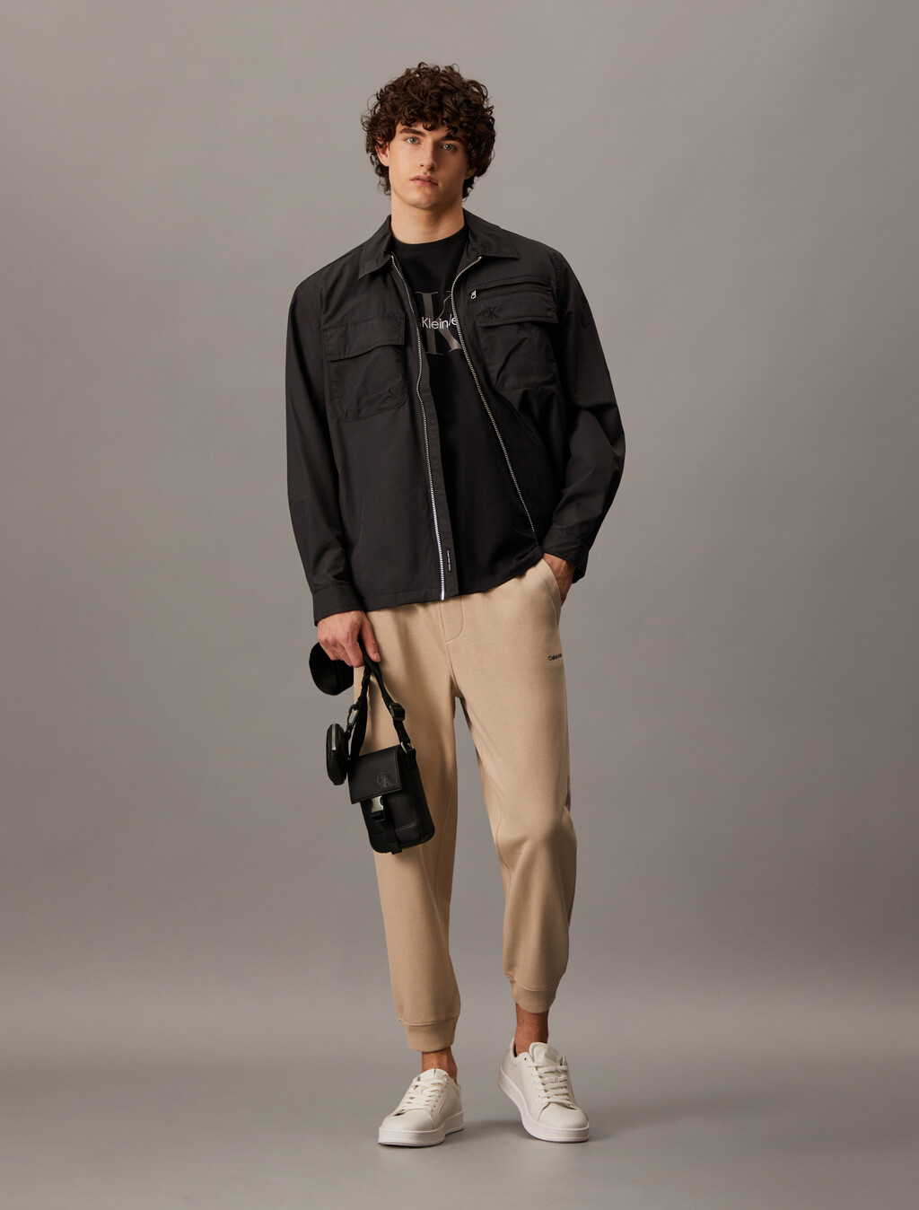 Sculpted Impression Flap Phone Pouch, Black, hi-res