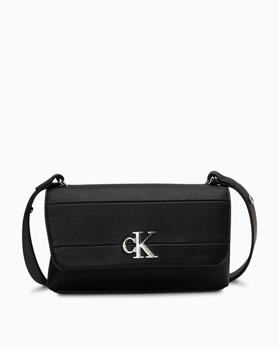 Minimal Monogram East-West Flap Textured Crossbody