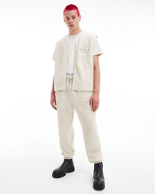 GENDERLESS MONOGRAM FLEECE VEST, Eggshell, hi-res
