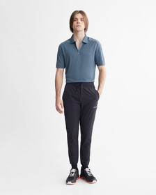 Zip Polo Shirt, DARK SLATE, hi-res