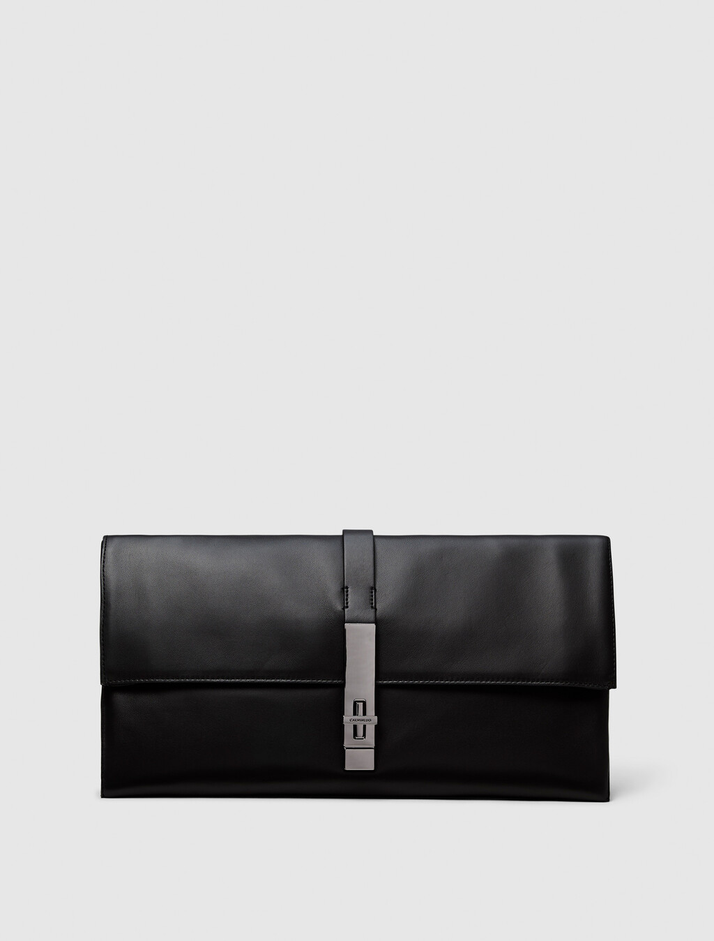 Leather Clutch, Black, hi-res