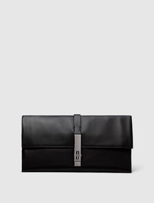 Leather Clutch, Black, hi-res