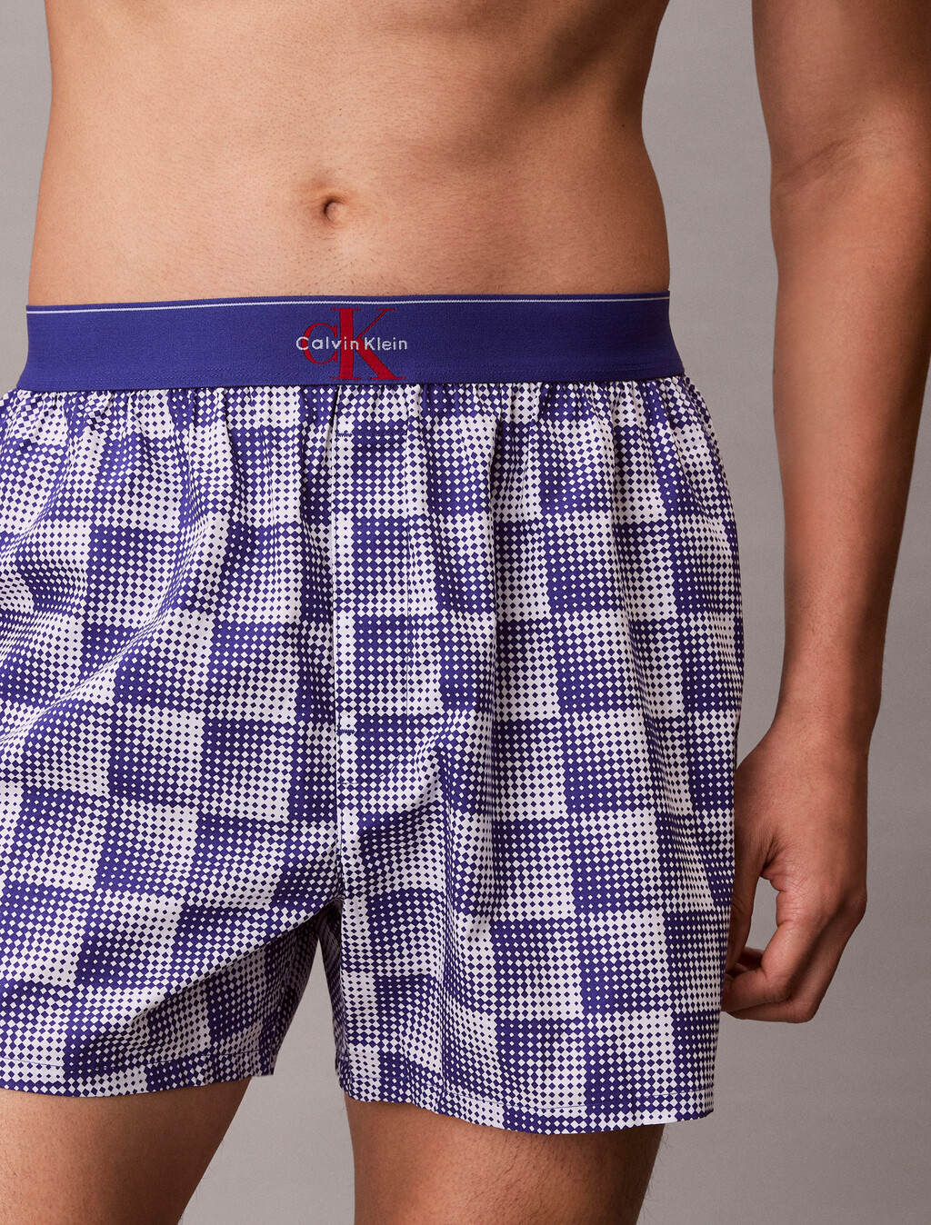 CK X Cotton Monogram Slim Boxer, PIXEL GRADIENT BLUE RIVER FOG, hi-res