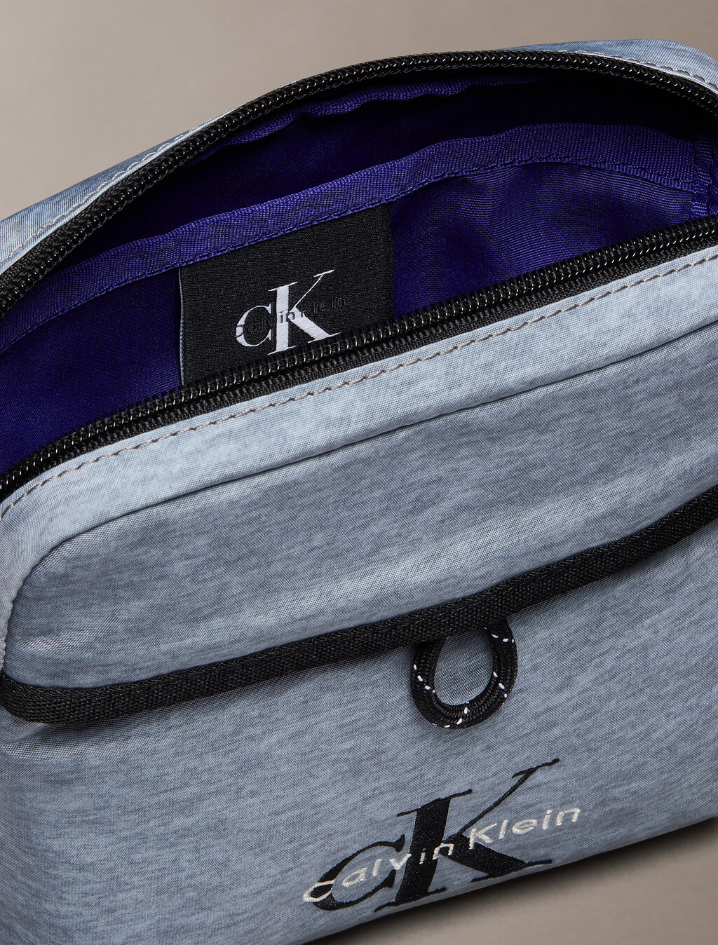 Bold Logo Nylon Square Crossbody Bag, Gray Heather, hi-res