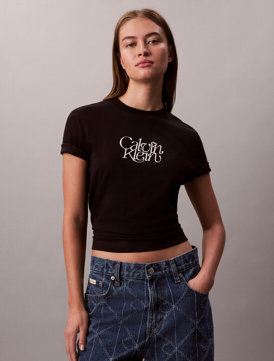 Script Logo Graphic Slim T-Shirt