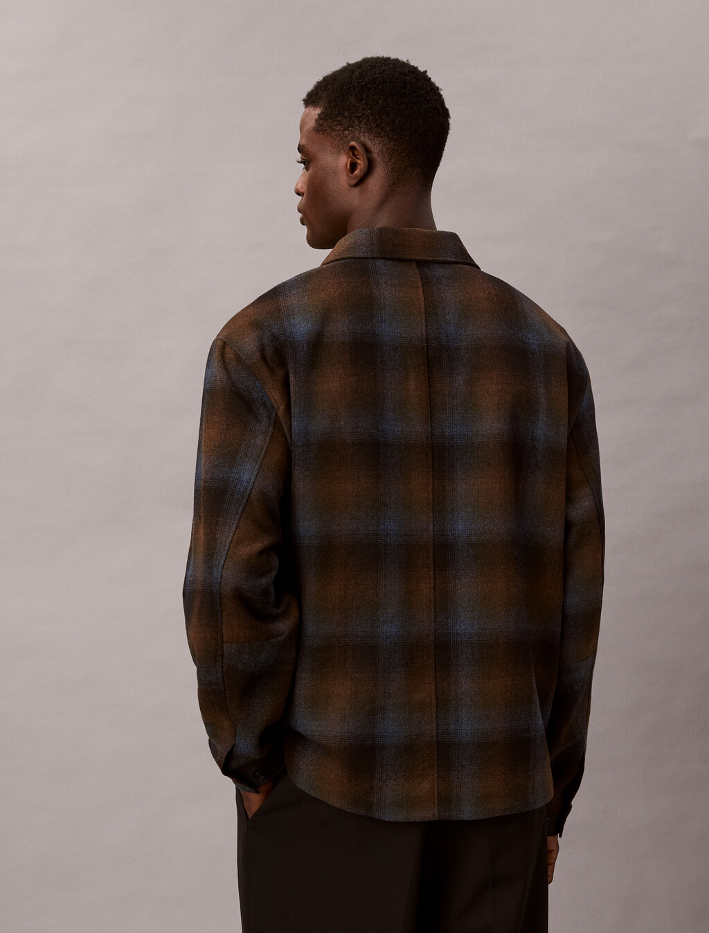 Yarn-Dyed Wool Blend Flannel Zip Jacket, Thrush, hi-res