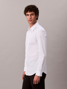Slim Stretch Poplin Shirt, Brilliant White, hi-res