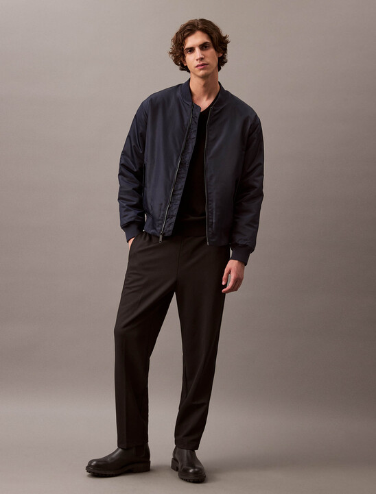 Padded Nylon Bomber Jacket