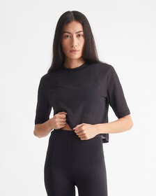 CK SPORT MESH RELAXED TEE, BLACK BEAUTY, hi-res